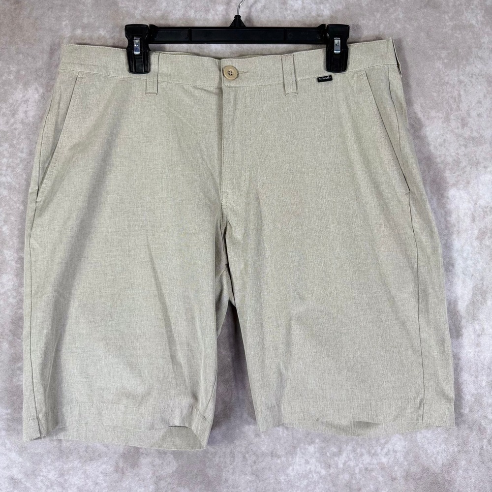 Travis Mathew Shorts Mens 35 Beige Heathered Performance Golf